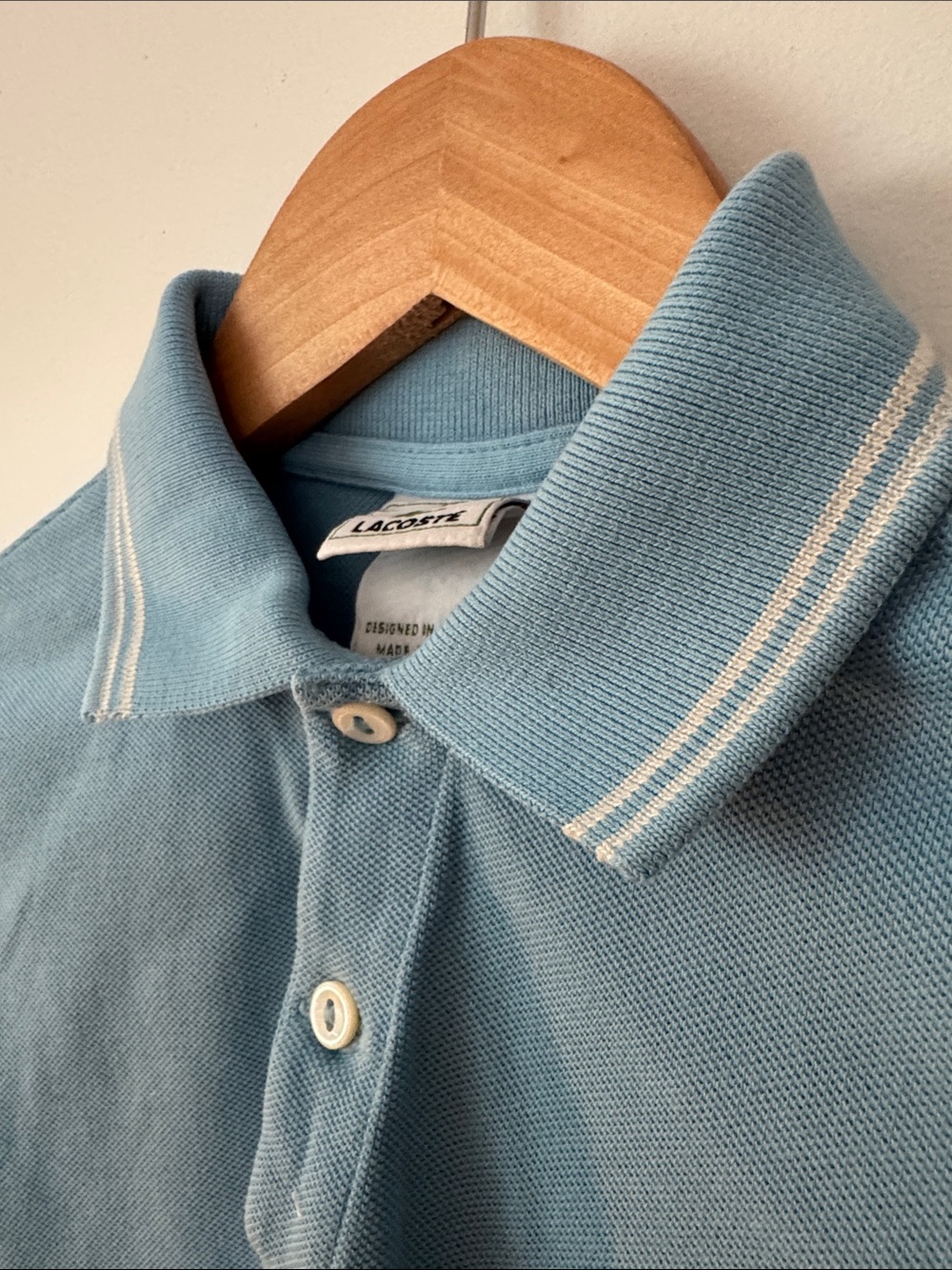 Lacoste Light Blue Short Sleeve Polo with Croc Patch